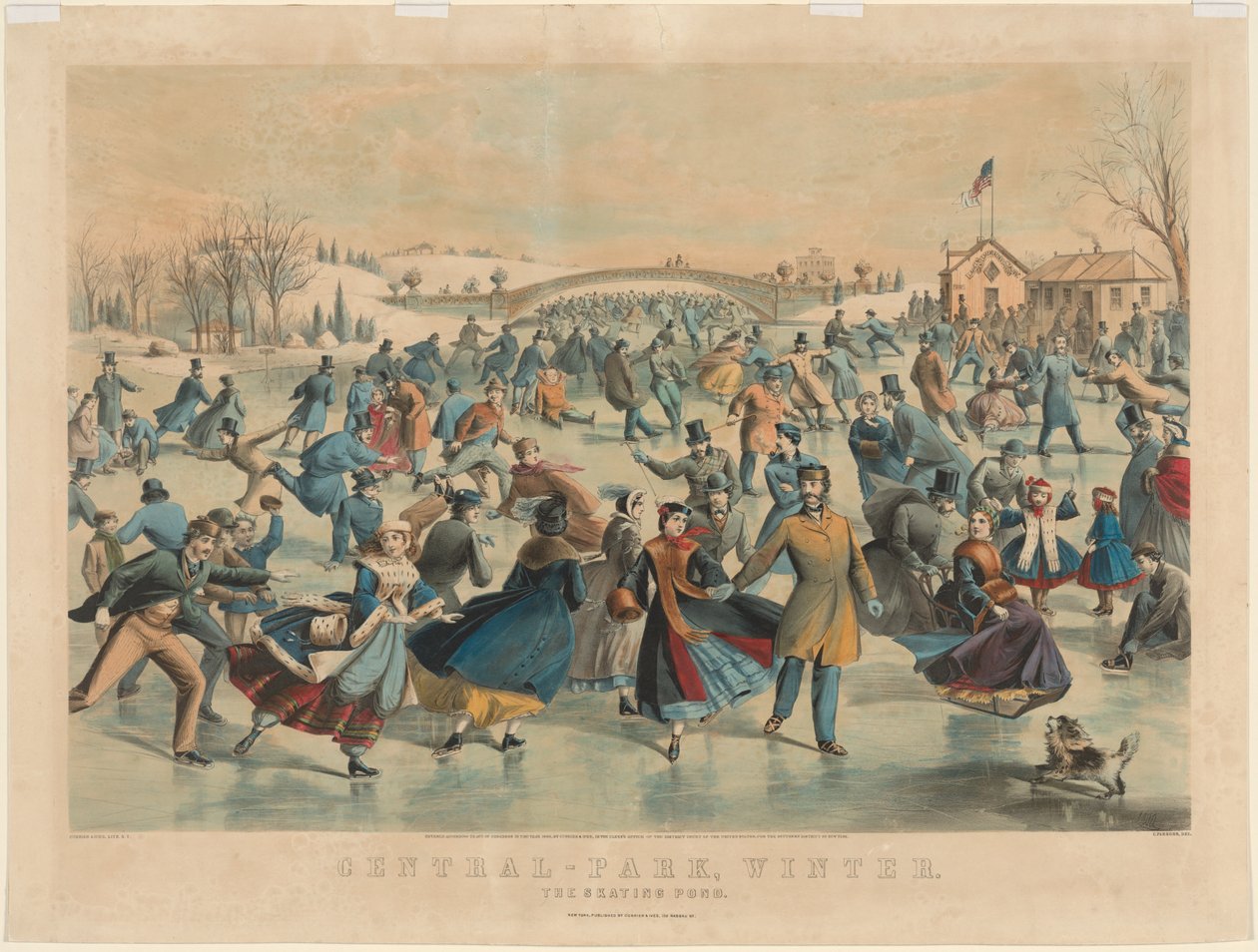 Central Park, Winter: Der Eislaufteich von James Merritt Ives