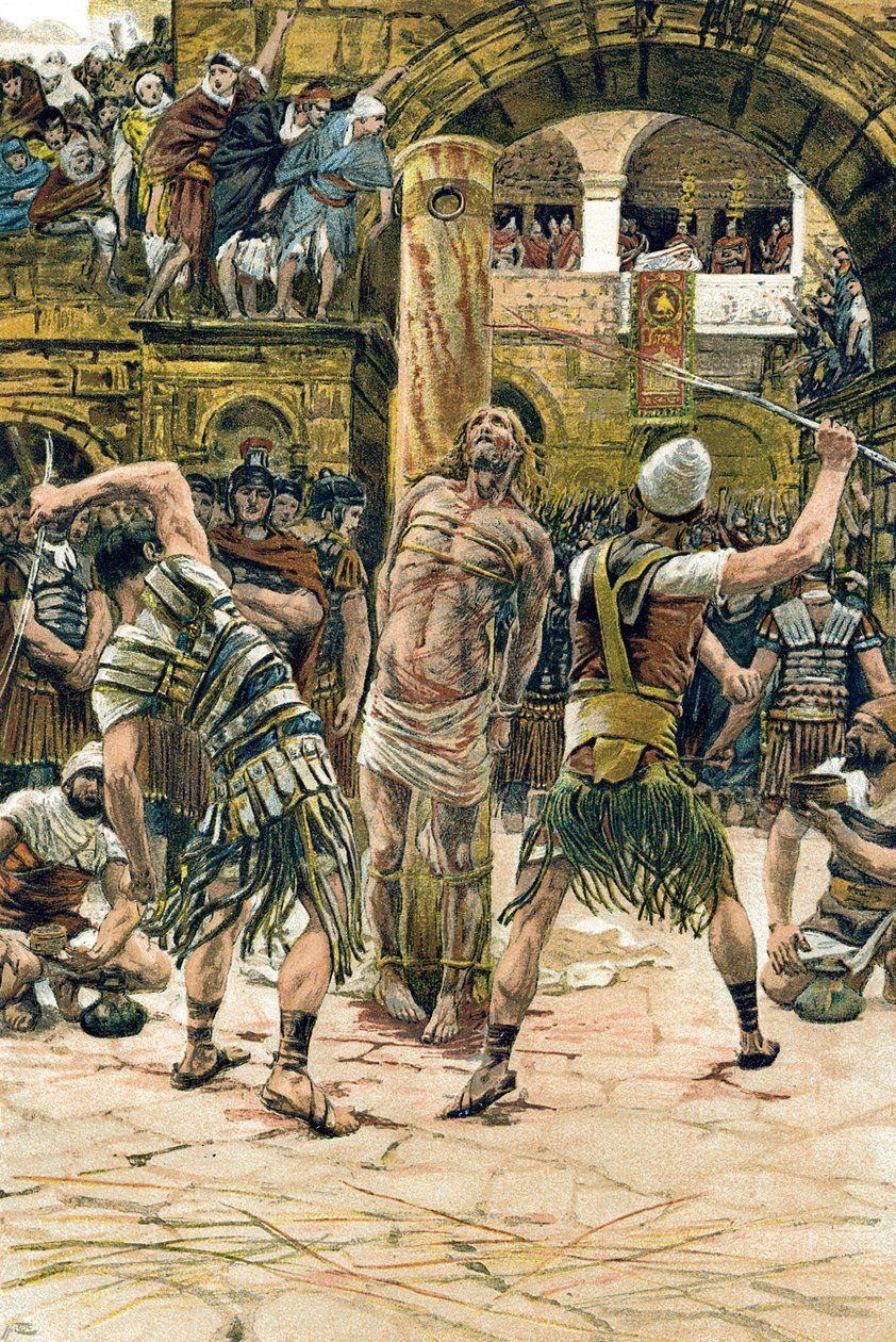 Jesus gegeißelt im Gesicht von James Tissot