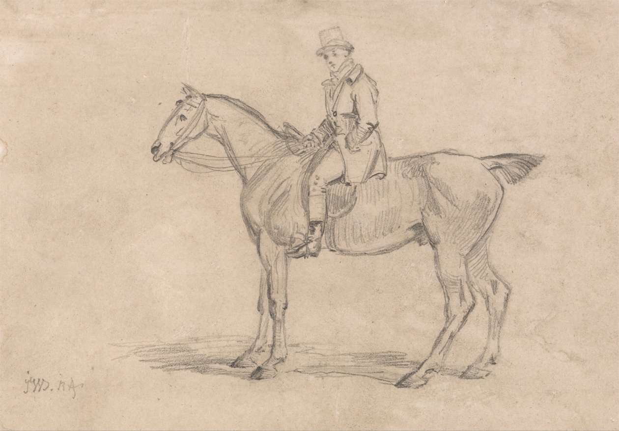 Ralph John Lambton auf seinem Jäger "Undertaker" von James Ward