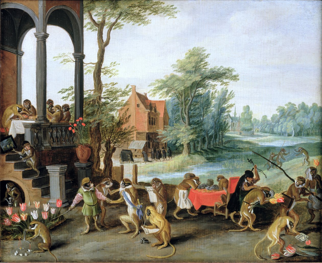 Eine Satire auf die Torheit der Tulpenmanie von Jan the Elder Brueghel