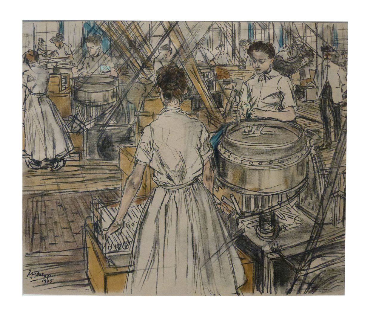 Rogneerkamer 1 von 12 Lithografien, die Toorop über die Herstellung von Kerzen machte von Jan Toorop