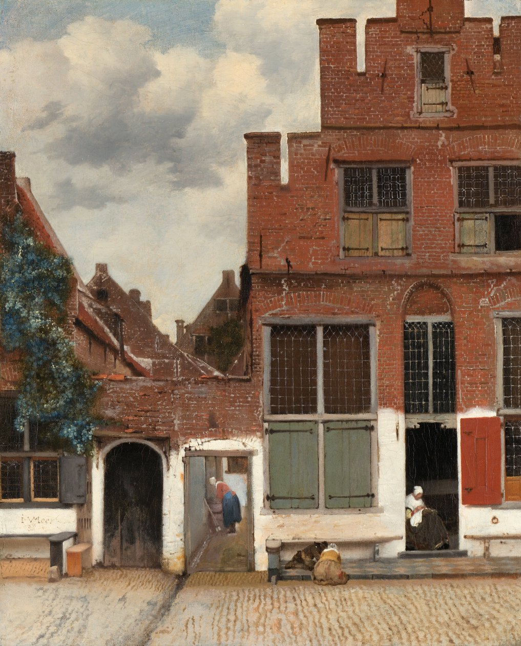 Ansicht von Häusern in Delft, bekannt als Die Gasse von Jan Vermeer van Delft