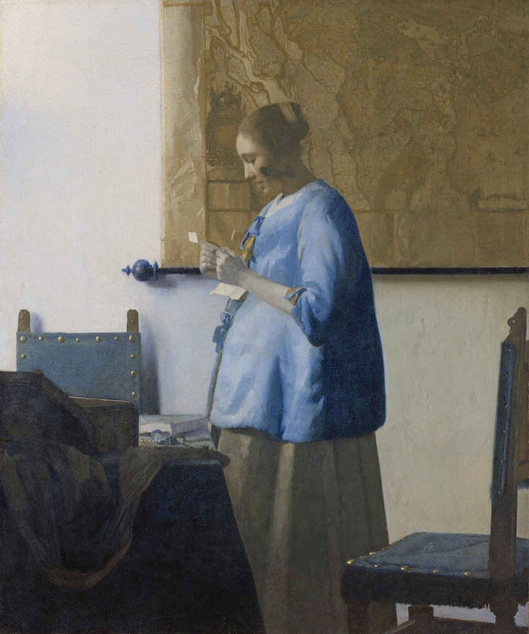 Frau, die einen Brief liest, ca. 1662-63 von Jan Vermeer van Delft