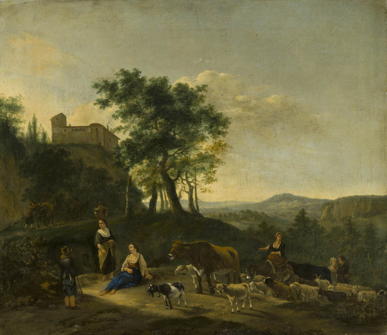 Italienische Landschaft mit Hirten von Jan Willemsz Lapp