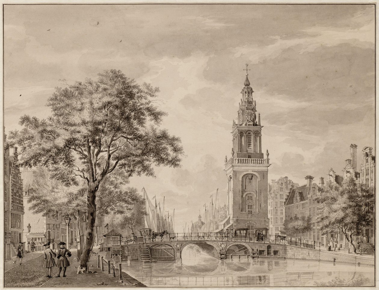 De Torensluis und der Jan Rodenpoortstoren. Zeichnung. Amsterdam, Stadtarchiv Amsterdam von Jan de Beijer