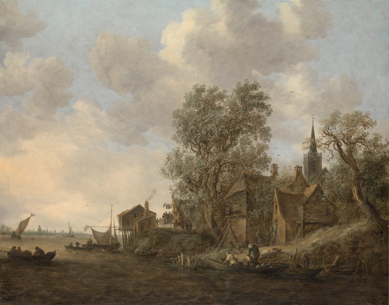 Ansicht eines Dorfes an einem Fluss von Jan Josephsz van Goyen