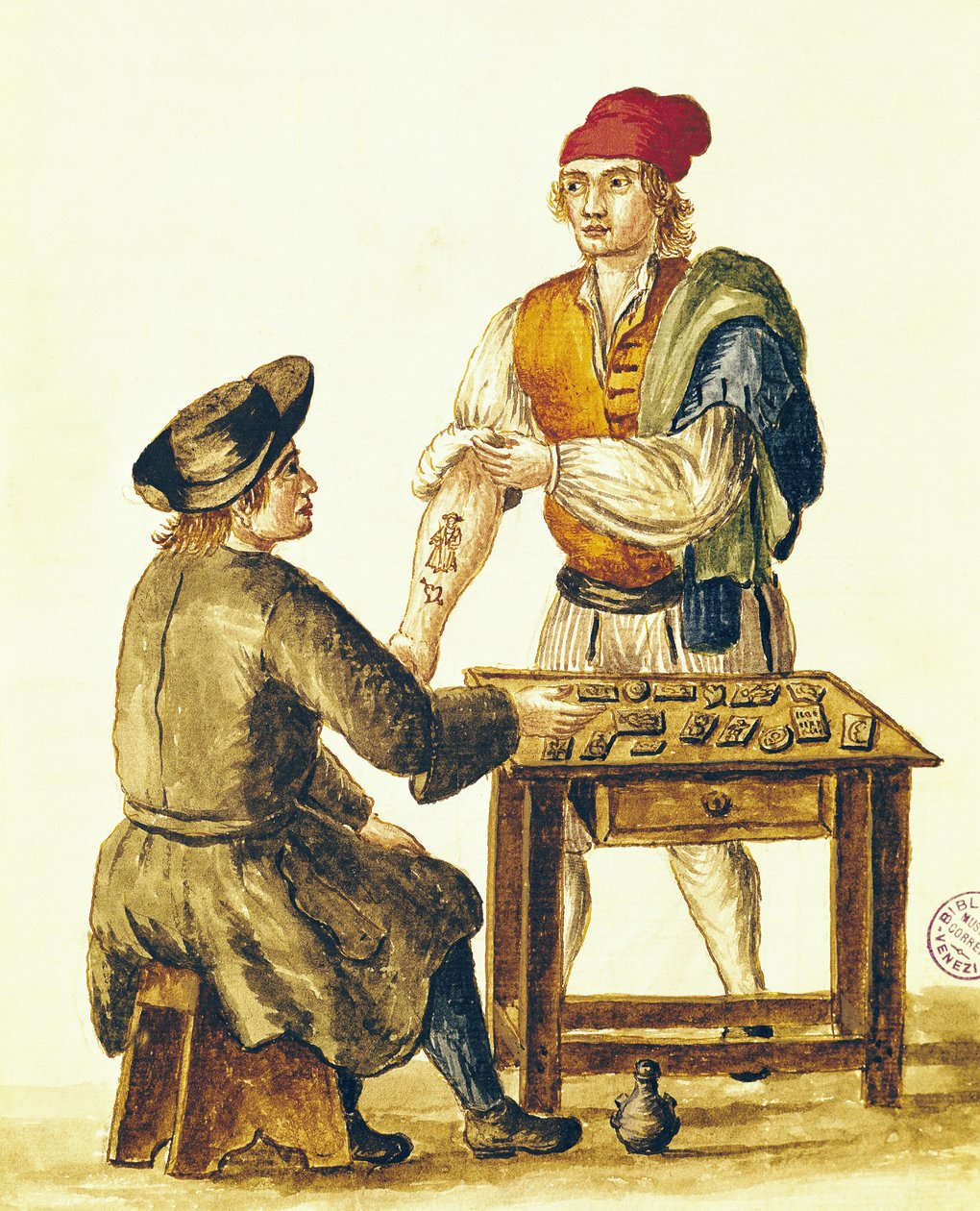 Venezianischer Tätowierer von Jan van Grevenbroeck