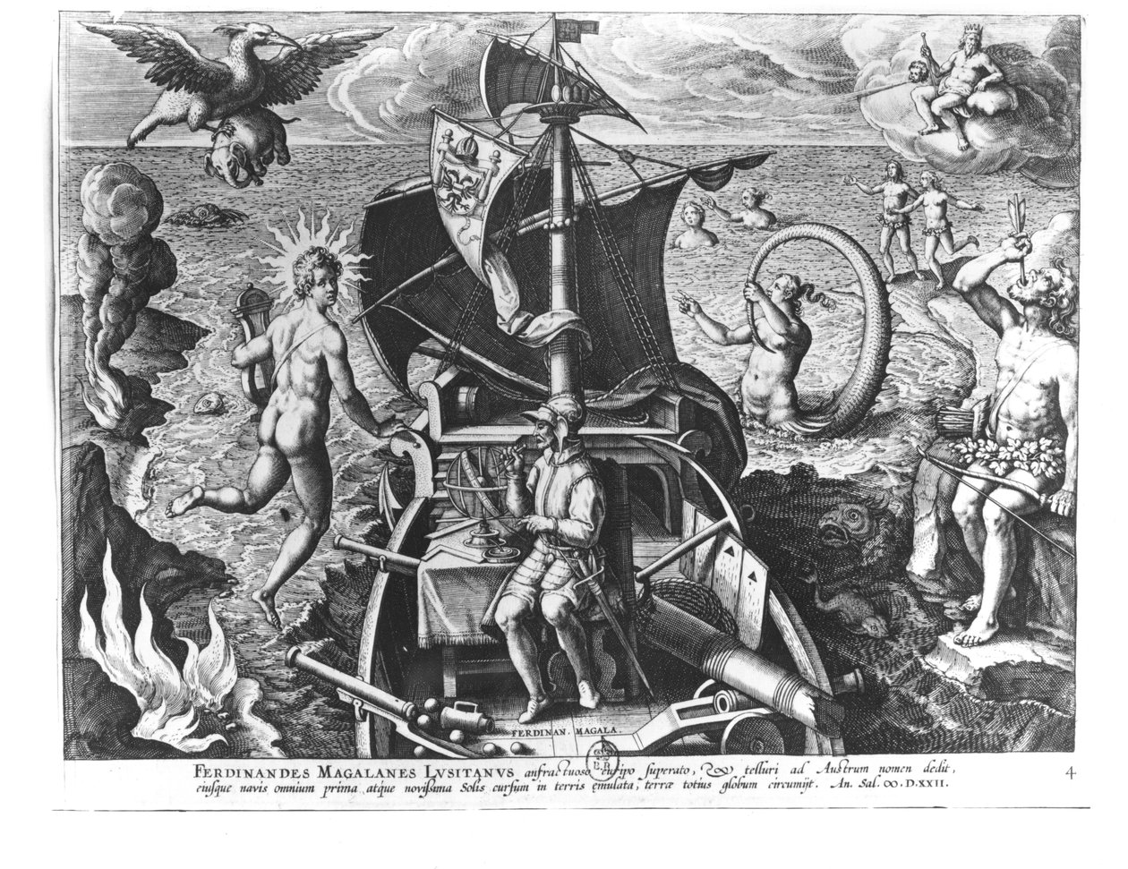 Ferdinand Magellan (ca. 1480-1521) an Bord seiner Karavelle, 1522 von Jan van der Straet