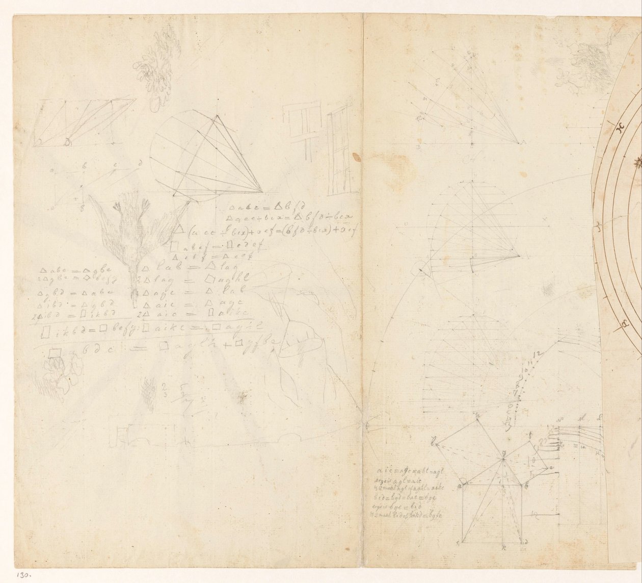 Schmierpapier mit Mathematik und Skizzen von Jan Brandes