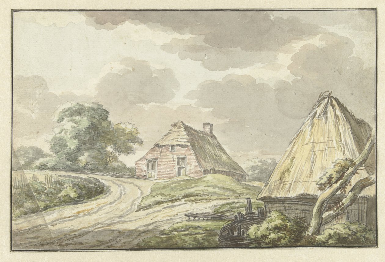 Bauernhaus an der Gabelung eines Feldwegs von Jan Bulthuis