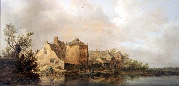 Flusslandschaft mit Gasthaus von Jan Josephsz van Goyen