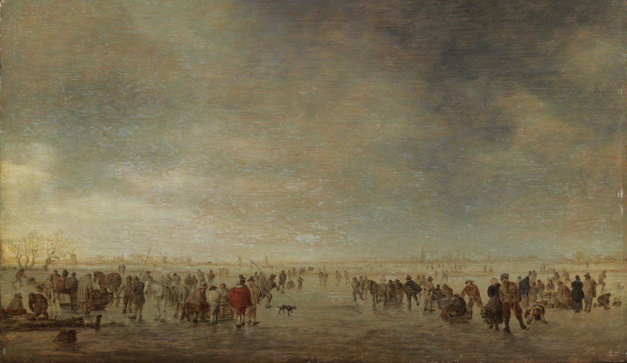 Schlittschuhläufer, 1641 von Jan Josephsz van Goyen