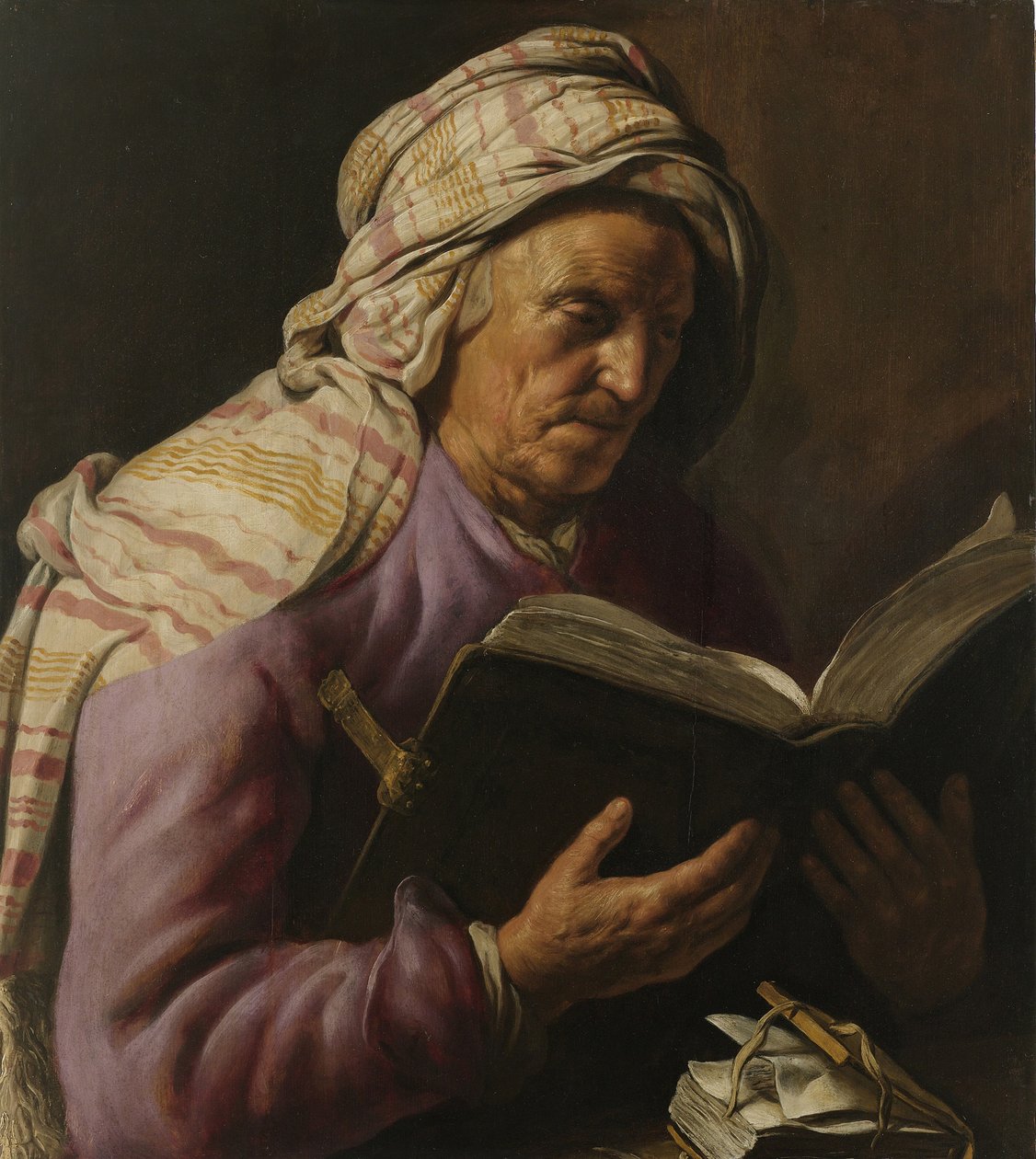 Alte Frau beim Lesen, 1626-1633 von Jan Lievens