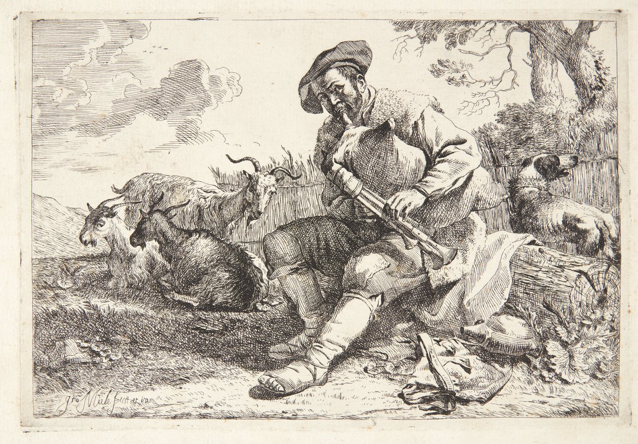 Schäfer mit Dudelsack von Jan Miel