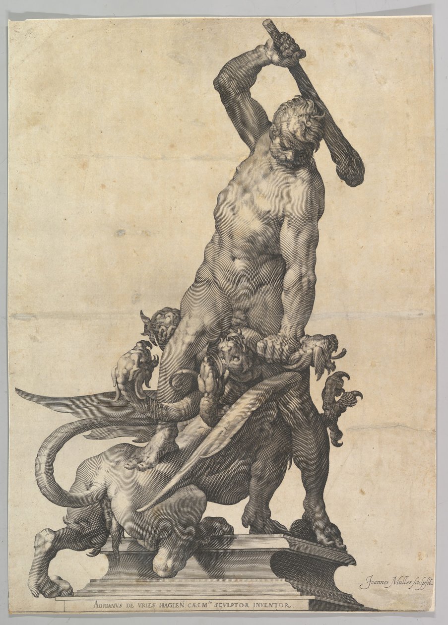 Herkules tötet die Hydra, ca. 1602 von Jan Muller