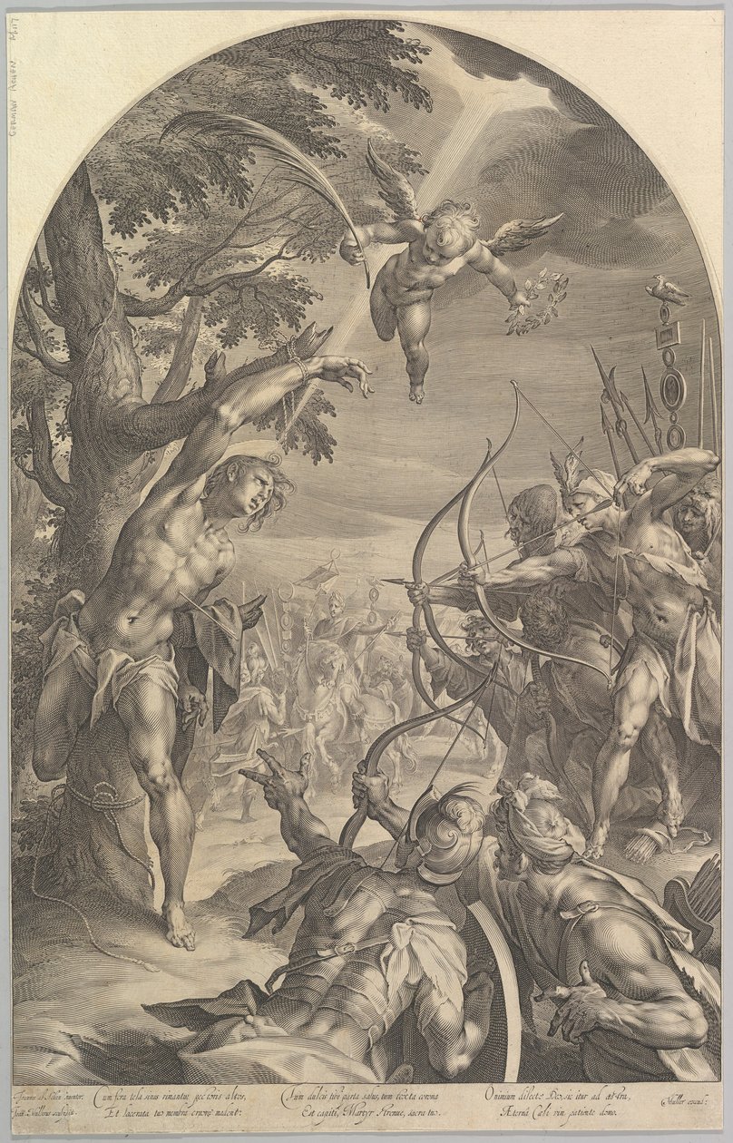 Martyrium des Heiligen Sebastian, ca. 1600 von Jan Muller