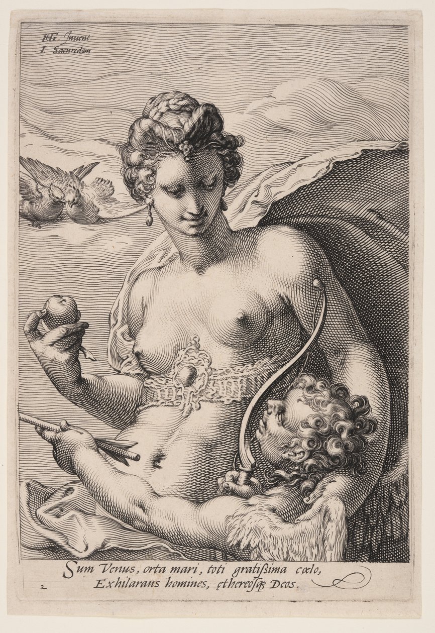 Venus und Amor, aus Drei Göttinnen von Jan Saenredam