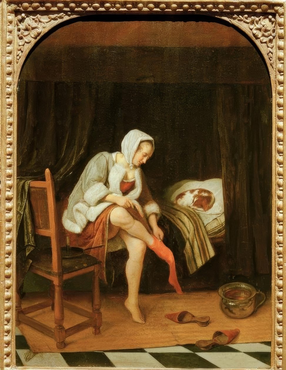 Frau bei der Toilette von Jan Havickszoon Steen