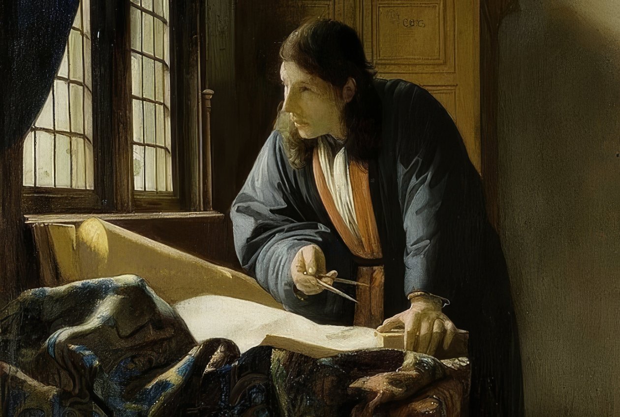 Der Geograph (Detail) von Jan Vermeer van Delft