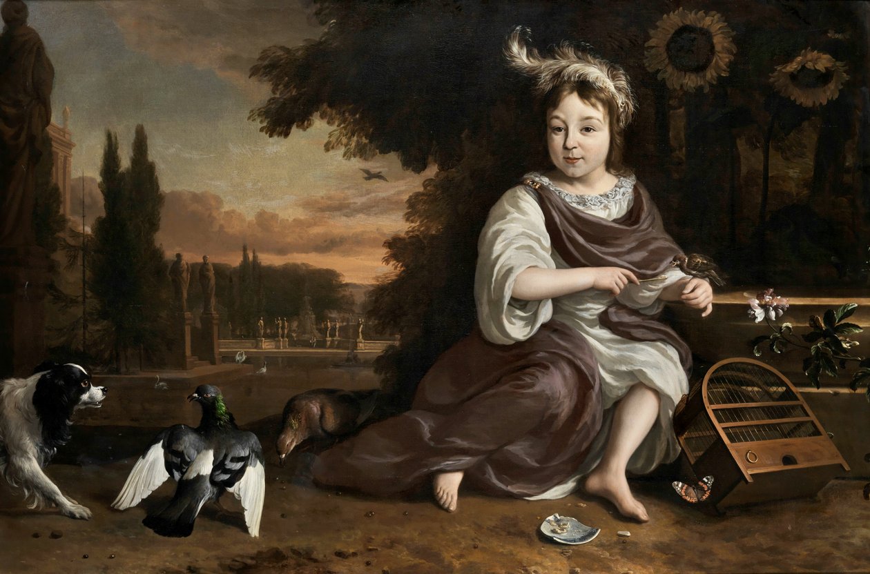 Jan Weenix Prinz von Oranien mit Vogelkäfig von Jan Weenix