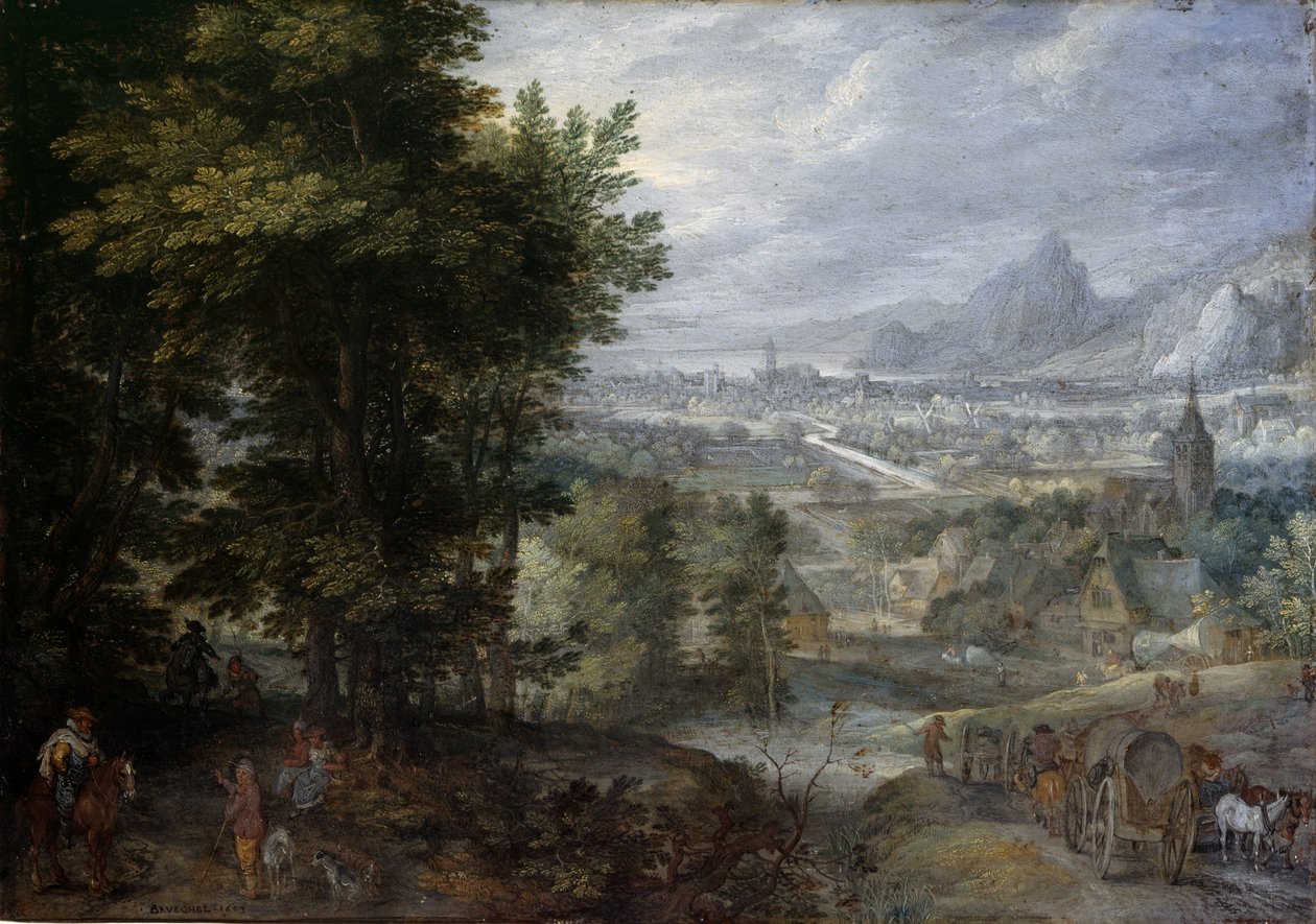 Eine bewaldete Landschaft von Jan the Elder Brueghel