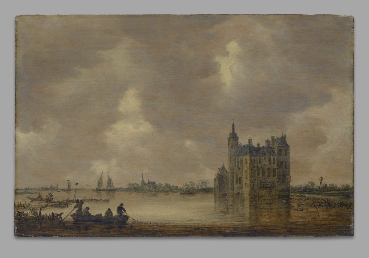 Ein Schloss an einem Fluss von Jan van Goyen