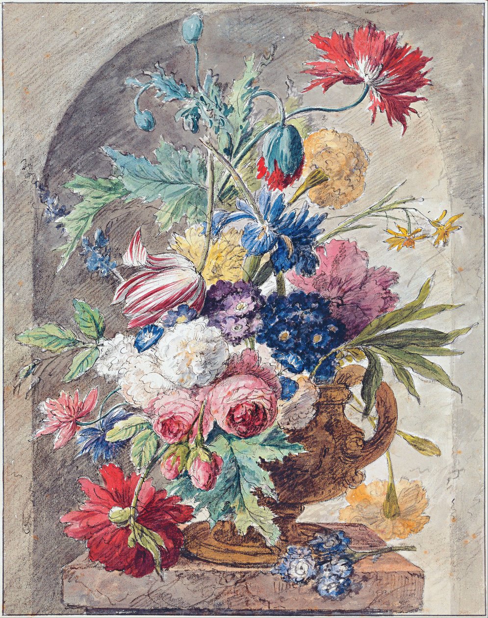 Blumenstillleben, um 1734 von Jan van Huysum