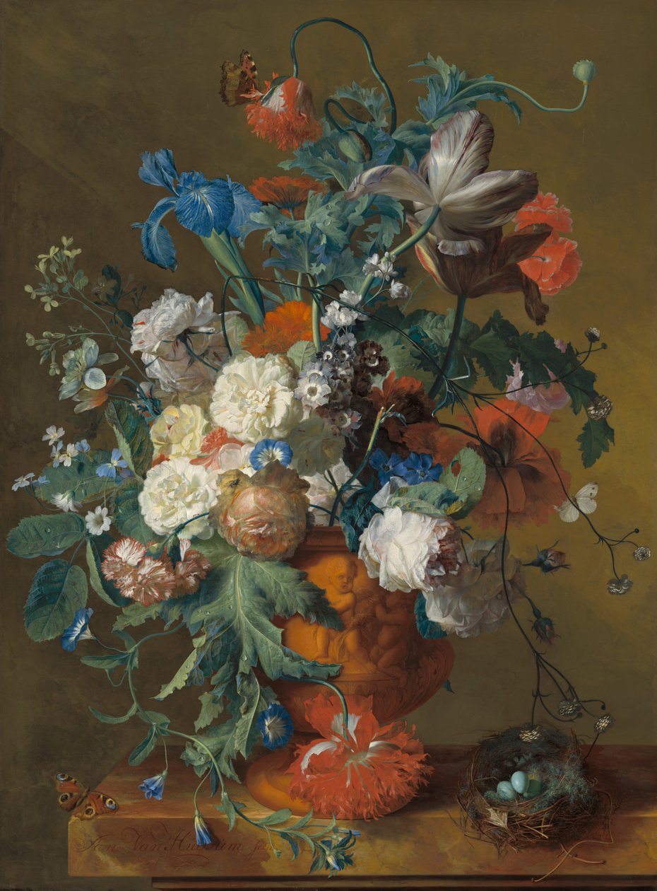 Blumen in einer Urne von Jan van Huysum