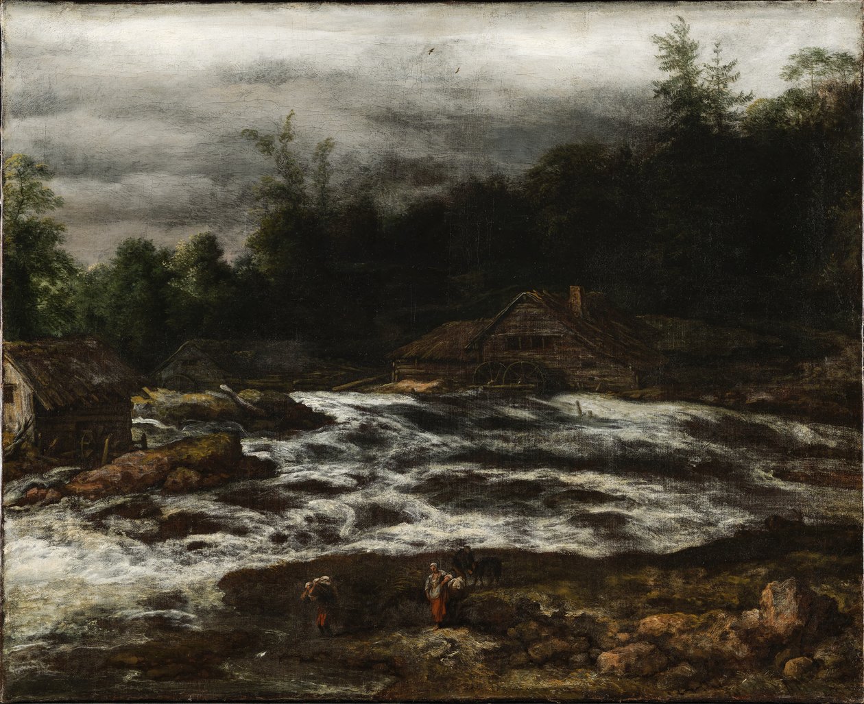 Berglandschaft mit Wasserfall von Jan van Kessel d.Æ.