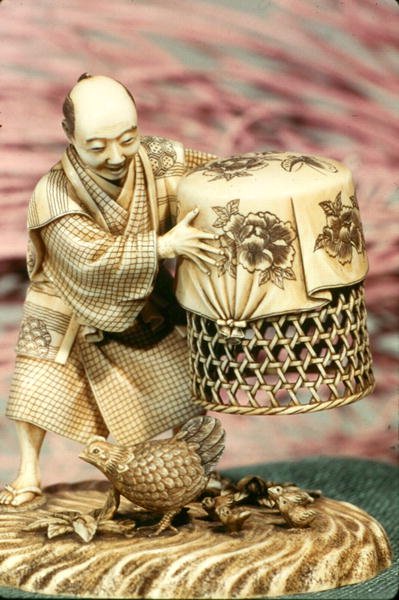 Bauer und Hühner von Japanese School