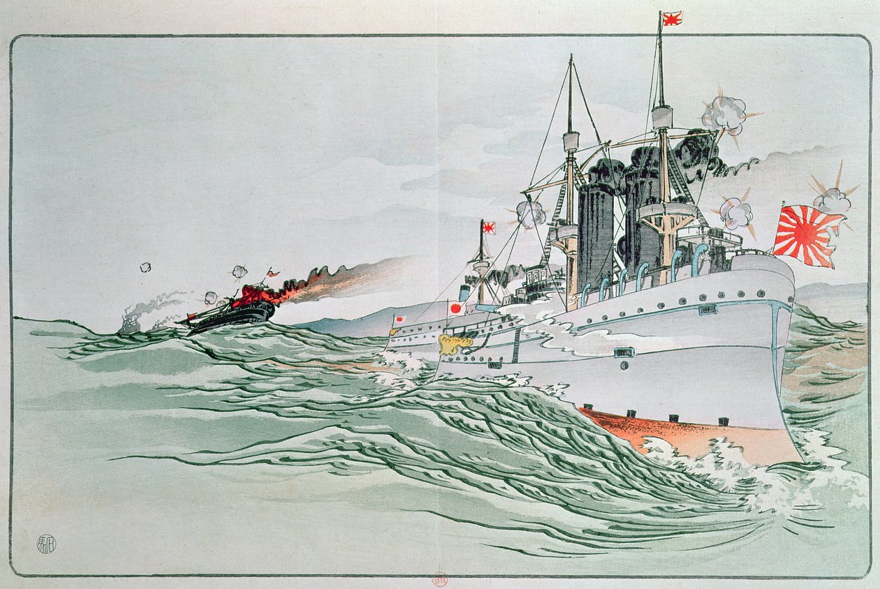 Die Schlacht am Yalu, 17. September 1894 von Japanese School
