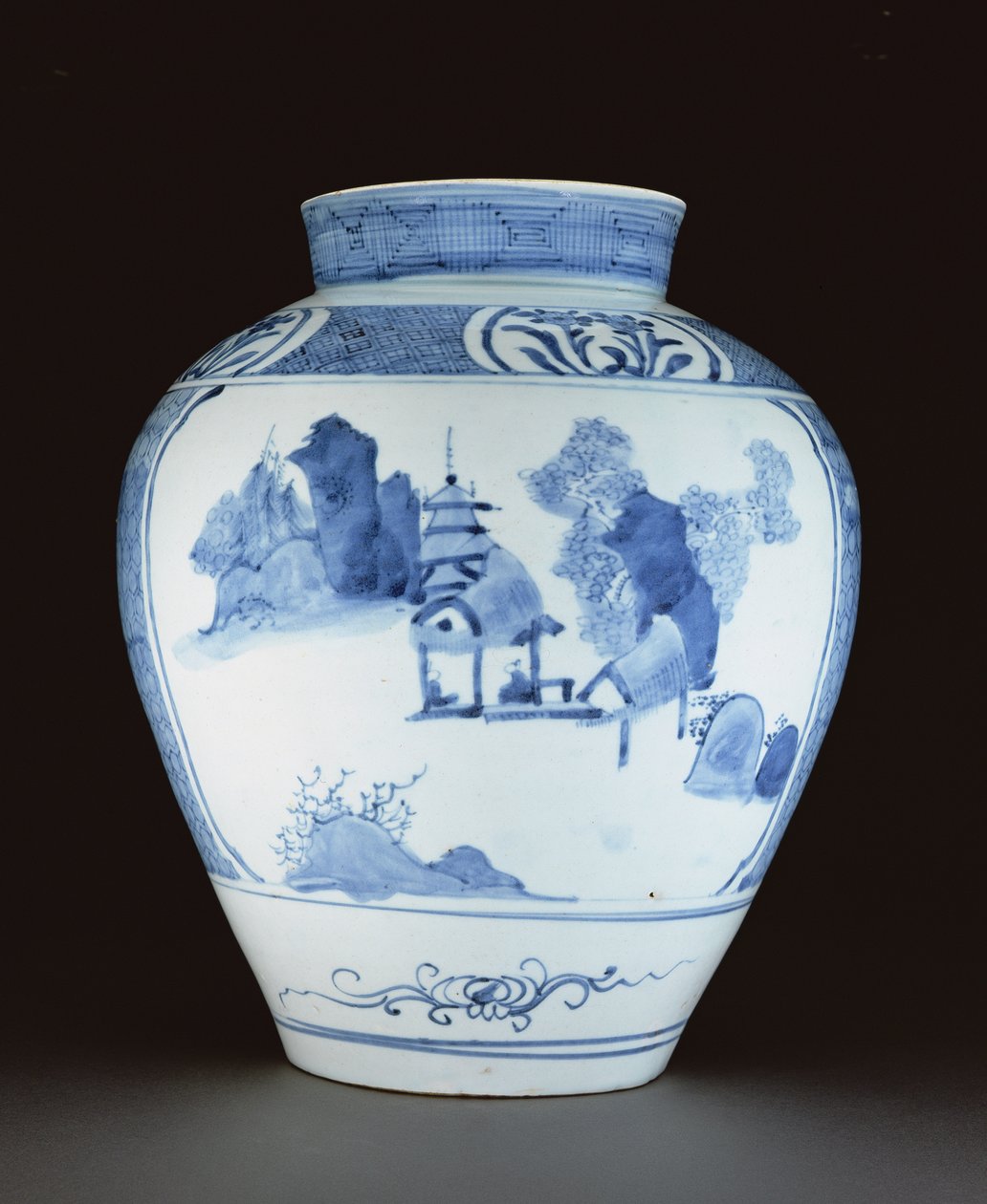 Blau-weiße Vase von Japanese School