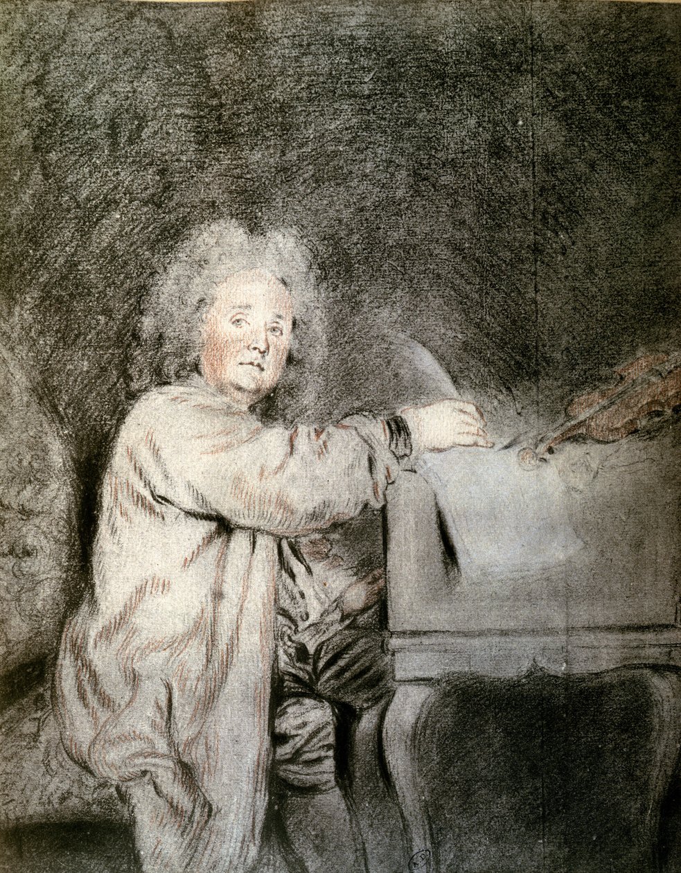 Jean-Ferry Rebel (1666-1747), ca. 1715 von Jean Antoine Watteau