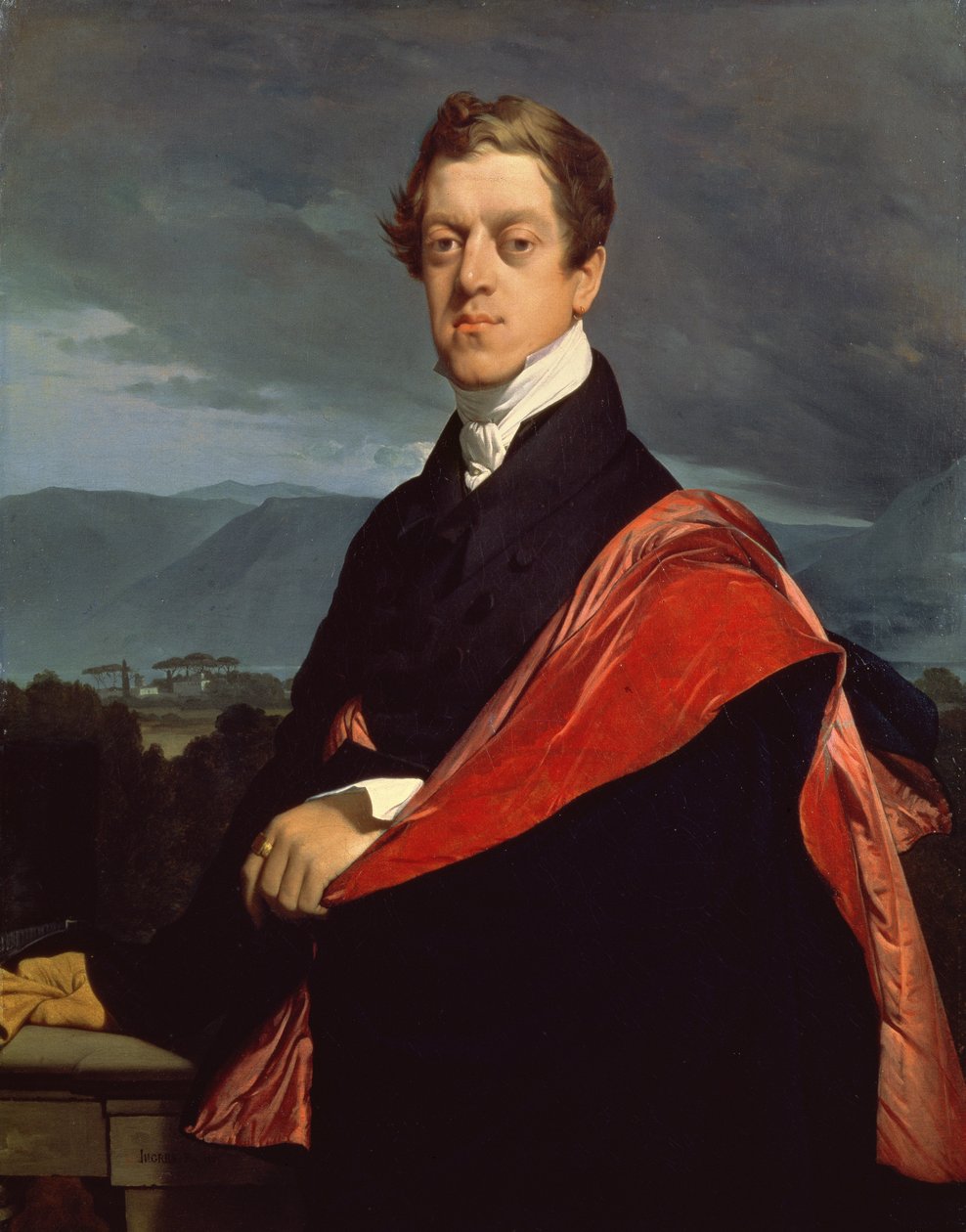 Porträt von Nikolai Dmitrievich (1792-1849) Graf Guriev, 1821 von Jean Auguste Dominique Ingres