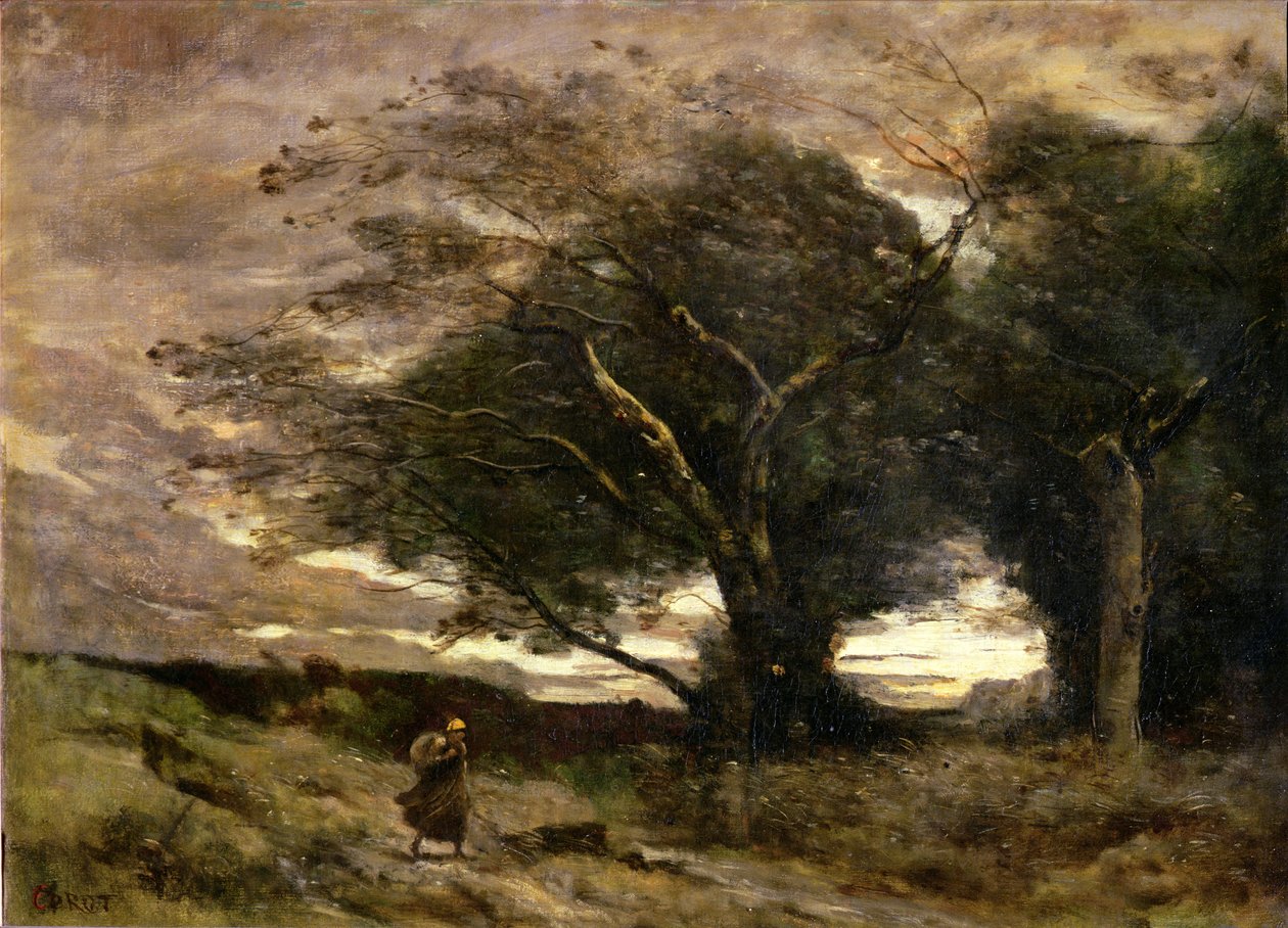 Windstoß, 1866 von Jean Baptiste Camille Corot