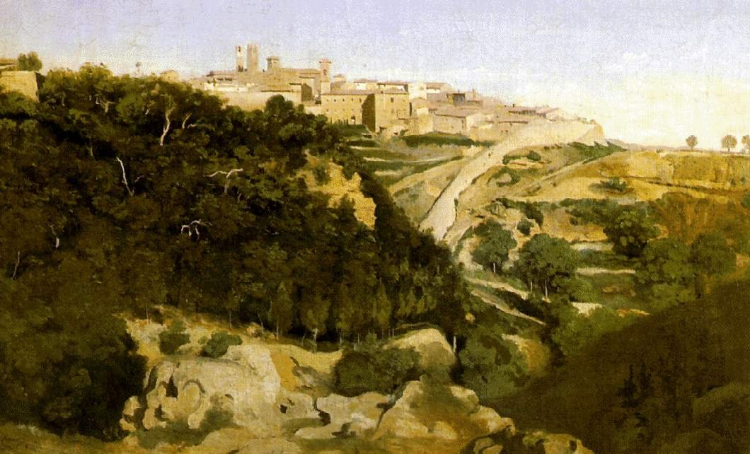 Landschaft mit Stadt von Jean Baptiste Camille Corot