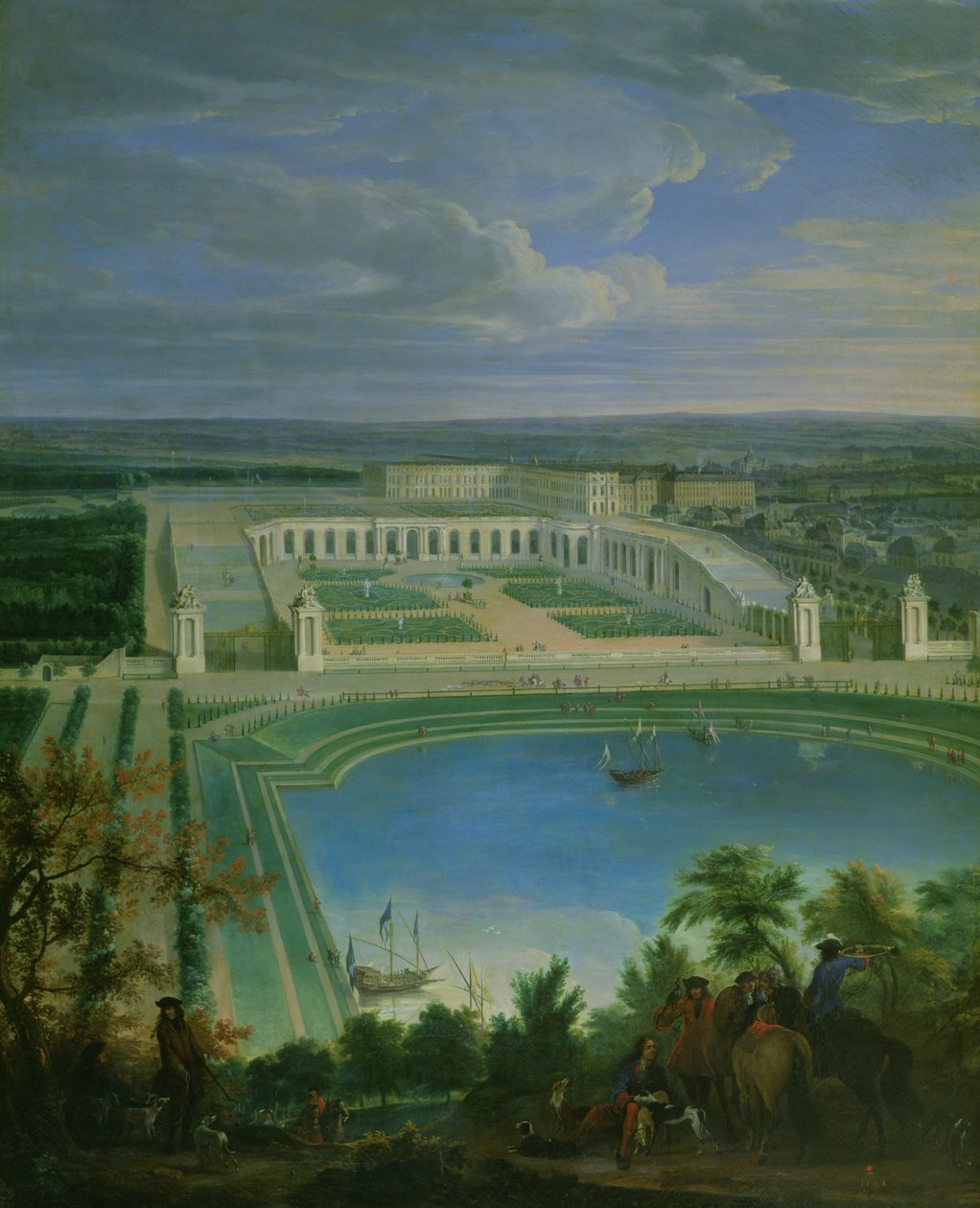 Die Orangerie und das Schloss von Versailles, 1696 von Jean Baptiste Martin