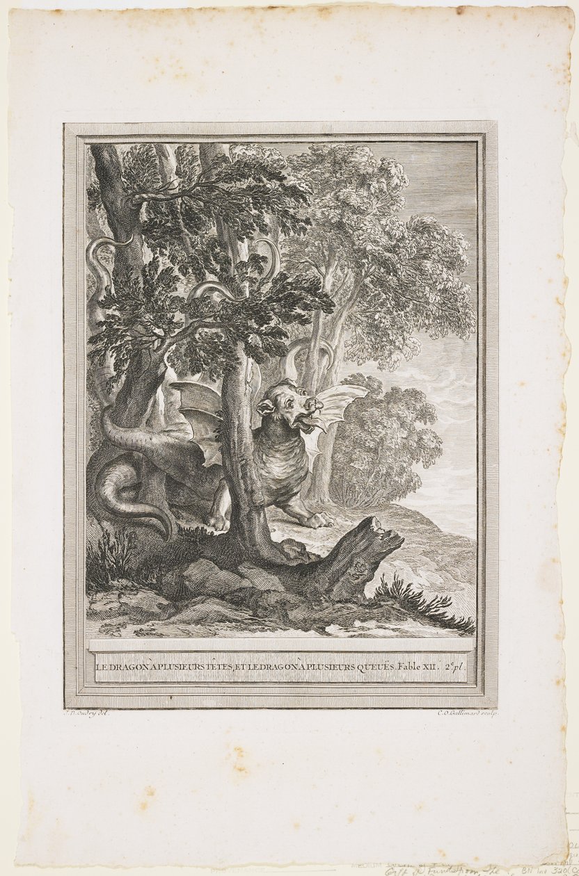 Der Drache mit vielen Schwänzen, Fabel XII, ca. 1753-1755 von Jean Baptiste Oudry