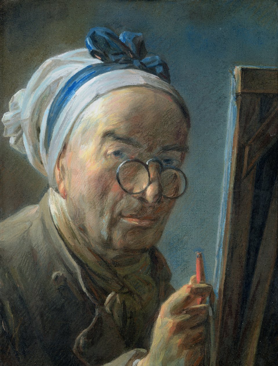 Selbstporträt mit Staffelei, ca. 1775-79 von Jean Baptiste Simeon Chardin