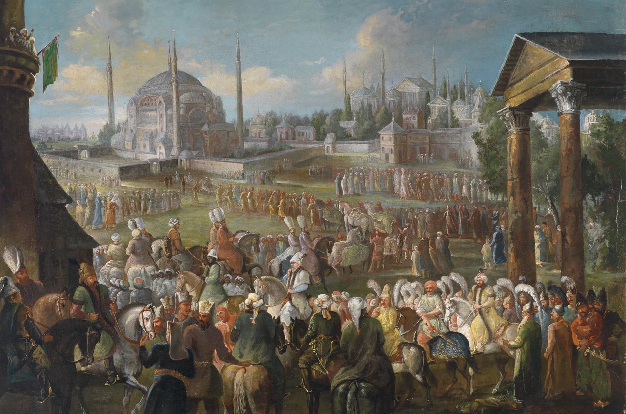 Eine Prozession des Sultans in Istanbul von Jean Baptiste Vanmour