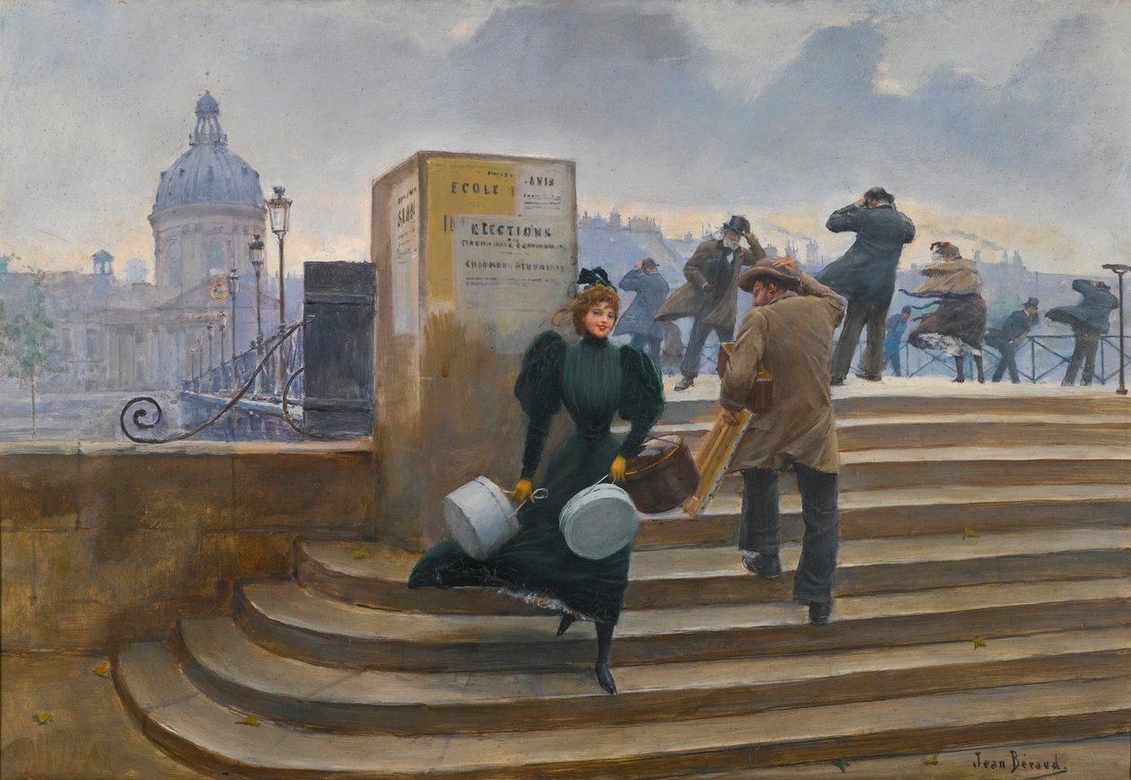 Modistin auf der Pont des Arts von Jean Beraud