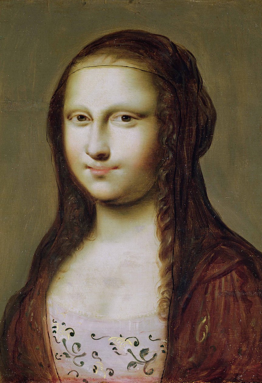 Porträt einer Frau inspiriert von der Mona Lisa von Jean Ducayer