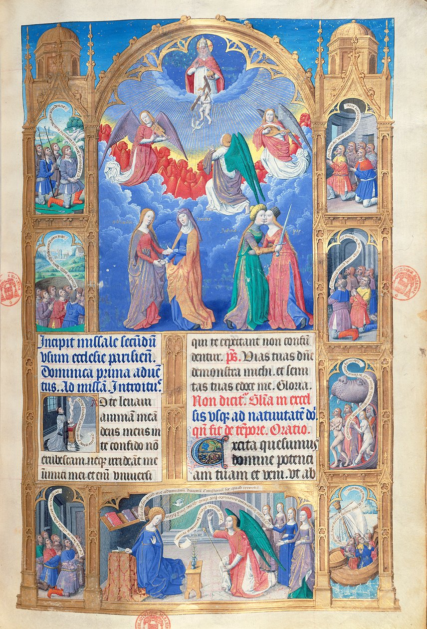 Ms 412 Eröffnungsseite aus dem Missel de Paris, um 1475 von Jean Fouquet