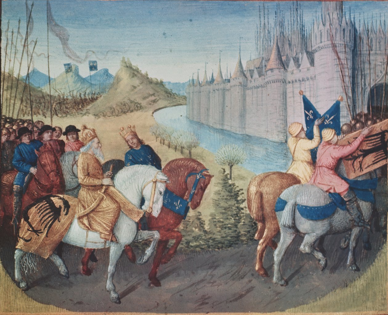 Einzug von Ludwig VII. und Konrad III. in Konstantinopel während der Kreuzzüge, 1147-49 von Jean Fouquet
