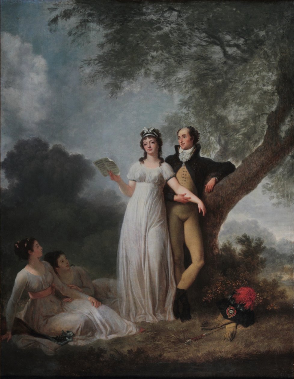 Vier Personen in einem Park von Jean Honore Fragonard