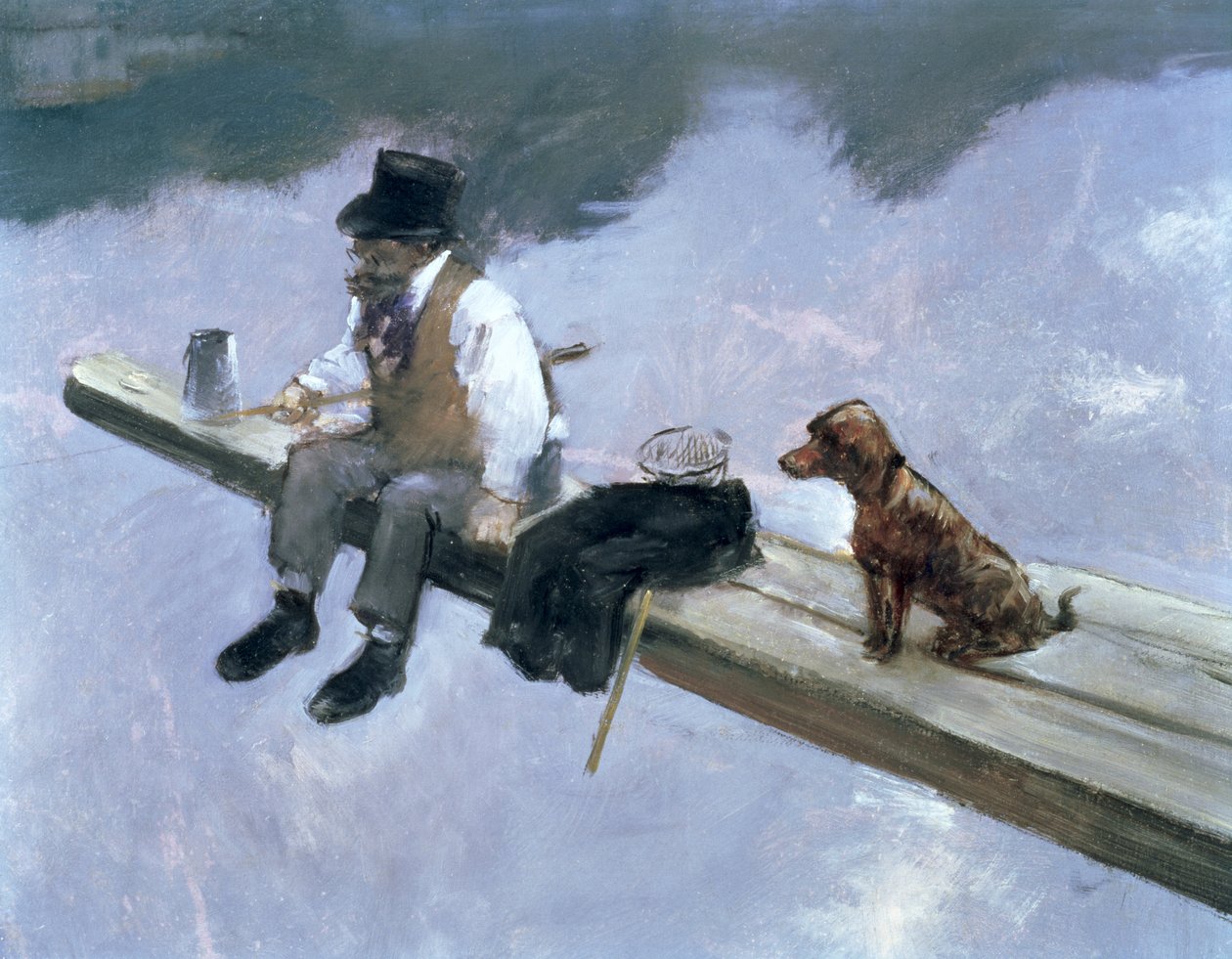 Der Fischer, Detail eines fischenden Mannes, 1884 von Jean Louis Forain