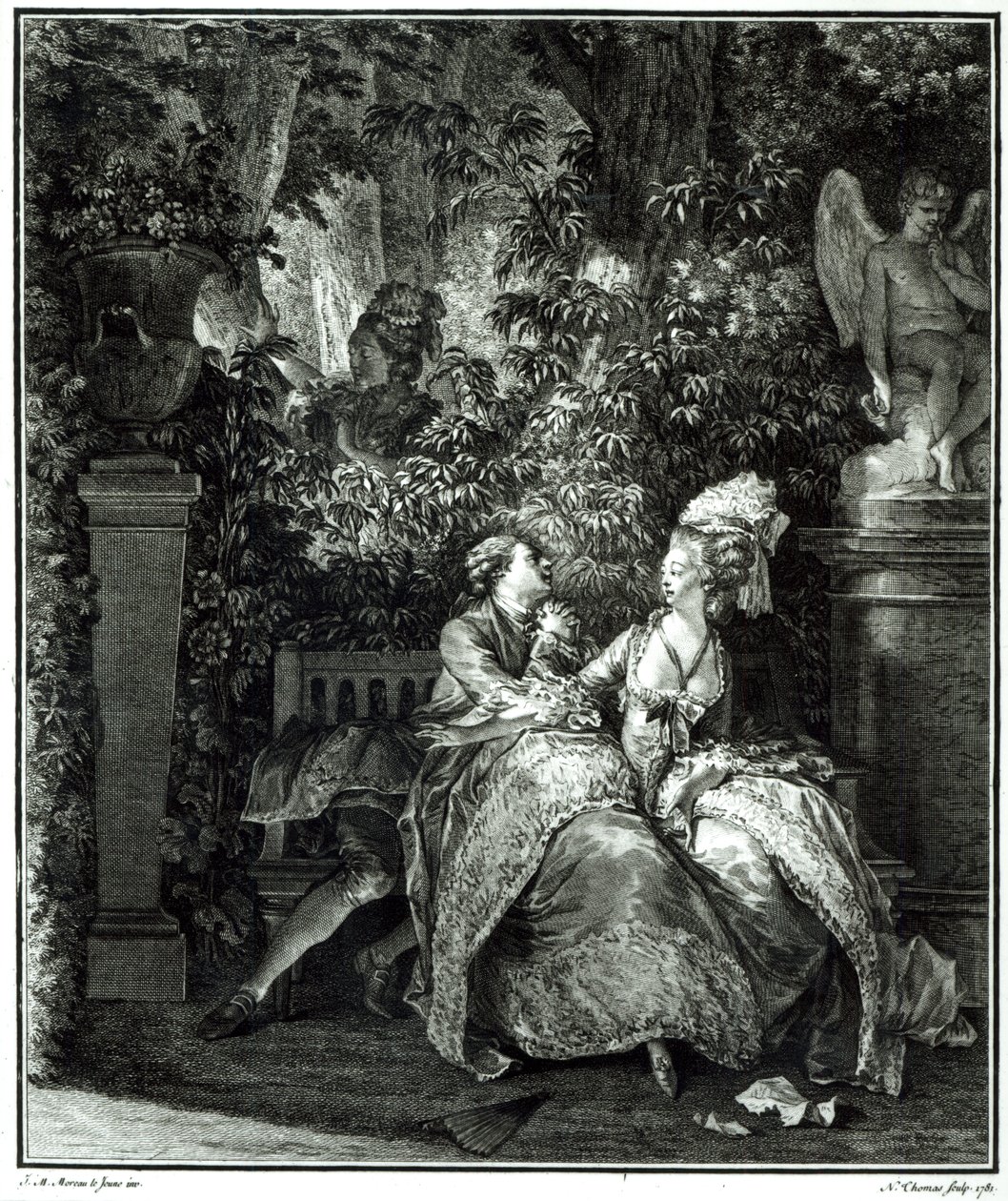 Ja oder Nein 1781, graviert von N. Thomas von Jean Michel the Younger Moreau