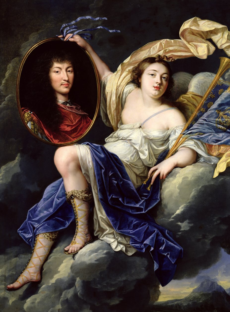 Ruhm präsentiert ein Porträt von Ludwig XIV. (1638-1715) an Frankreich von Jean Nocret