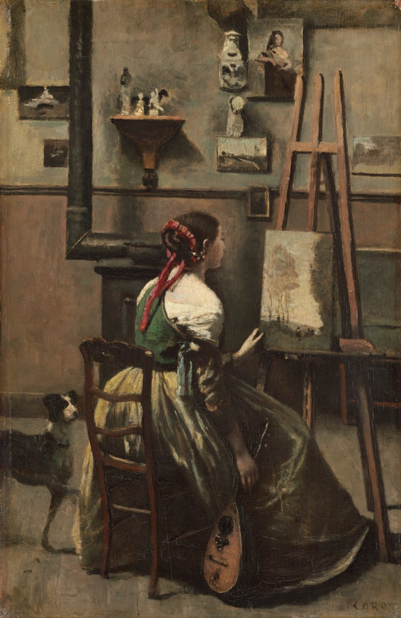 Das Atelier des Künstlers von Jean Baptiste Camille Corot