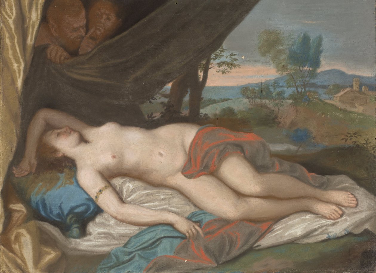 Schlafende Nymphe von Satyrn beobachtet, 1756-88 von Jean Étienne Liotard